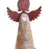 Waldfabrik, photophore en bois et étoile sapin de Noël Anges De Noël En Bois|Statuette Ange En Bois Avec Coeur Et Ailes Metal, 26 Cm