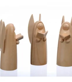 Schalling, crèche moderne Personnages De Crèche De Noël|Trois Anges De Noël En Bois Pour Crèche, 6 Cm