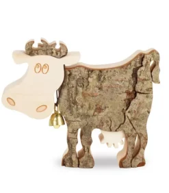 Waldfabrik, photophore en bois et étoile sapin de Noël Animaux En Bois|Vache En Bois, 9 Cm
