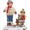 Hubrig, figurines pour enfant Village De Noël Miniature|Village De Noël Miniature, Garcon Et Petit Frere Sur Luge