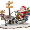 Hubrig, figurines pour enfant Village De Noël Miniature|Village De Noël Miniature, Père Noël Sur Traineau Et Rennes