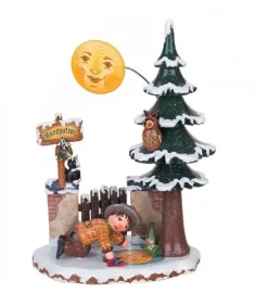 Hubrig, figurines pour enfant Village De Noël Miniature|Village De Noël Miniature, Cireur De Lune