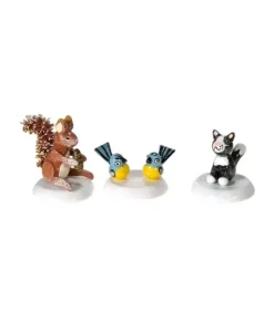 Hubrig, figurines pour enfant Village De Noël Miniature|Village De Noël Miniature, Ecureuil, Chat Et Mesange
