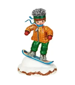 Hubrig, figurines pour enfant Village De Noël Miniature|Village De Noël Miniature, Snowboarder