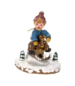 Hubrig, figurines pour enfant Village De Noël Miniature|Village De Noël Miniature, Garcon Sur La Luge