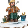 Hubrig, figurines pour enfant Village De Noël Miniature|Village De Noël Miniature, Pecheur A La Ligne