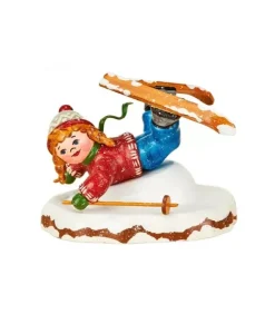 Hubrig, figurines pour enfant Village De Noël Miniature|Village De Noël Miniature, Fillette Chutant A Ski