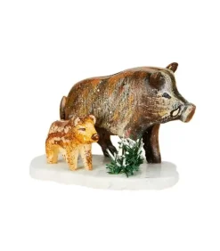 Hubrig, figurines pour enfant Village De Noël Miniature|Village De Noël Miniature, Sanglier Et Marcassin