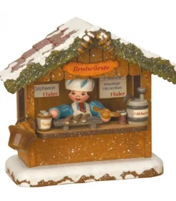 Hubrig, figurines pour enfant Village De Noël Miniature|Village Noël Miniature, Chalet Marche De Noël Vendeur De Saucisses