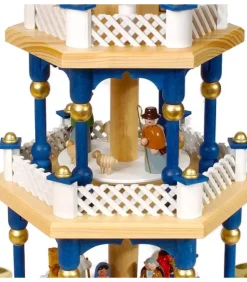 Richard Glasser, Pyramides de Noël allemandes Pyramides De Noël Allemandes|Weihnachtspyramid Allemande 2 Etages Blanc Bleu
